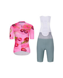 RIVANELLE Kurzarm Radtrikot und Shorts - CHERIE - Grün/Rosa